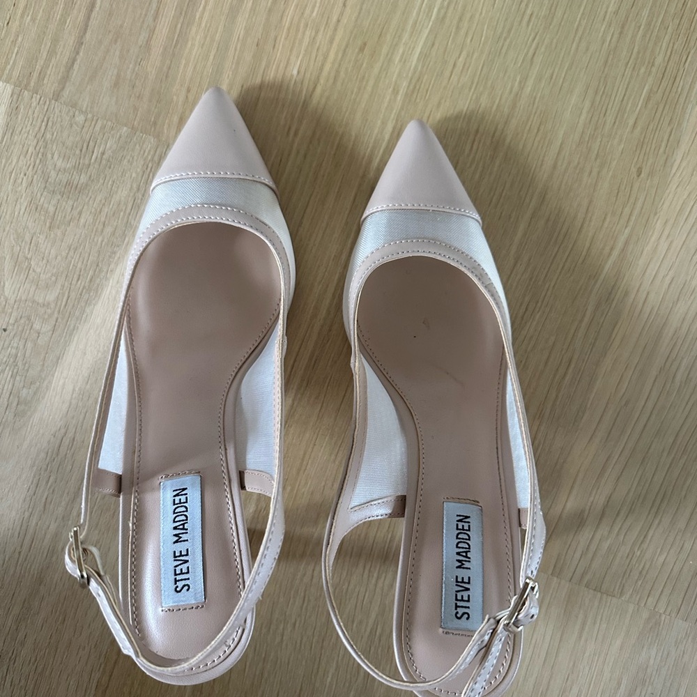 Steve Madden Women's Beige Slingback Heels